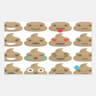 Pegatina Rectangular emojis de poop