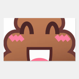 Pegatina Rectangular emojis de poop kawaii