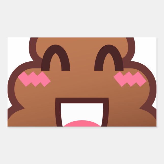 Pegatina Rectangular emojis de poop kawaii (Anverso)