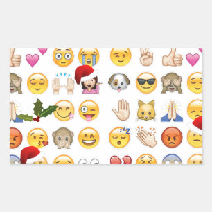 Pegatina Rectangular emojis navidades