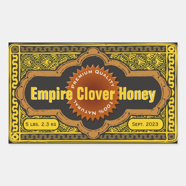 Pegatina Rectangular Empire Clover Large Honey Jar (Anverso)