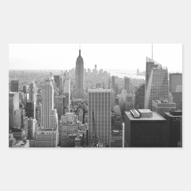 Pegatina Rectangular Empire State Building Manhattan (Anverso)