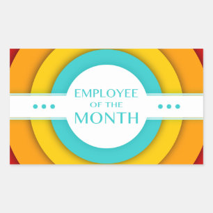 Pegatina Rectangular empleado del mes (retro)