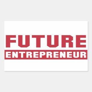 Pegatina Rectangular Empresario futuro, espíritu emprendedor del