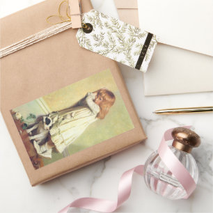 Pegatina Rectangular En Deshonra de Charles Burton Barber, Vintage Art