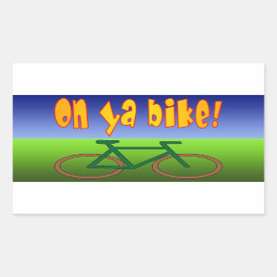 Pegatina Rectangular ¡En la bici de Ya! El ciclo va las emisiones cero