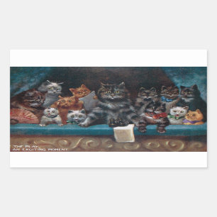 Pegatina Rectangular En la obra - Momento excitante de Louis Wain