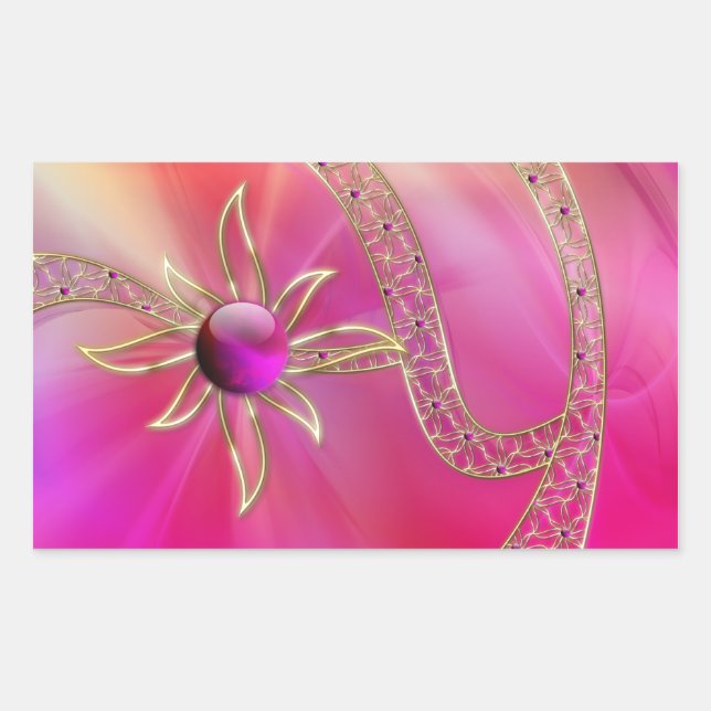 Pegatina Rectangular En Pegatinas de esplendor radiante (Anverso)