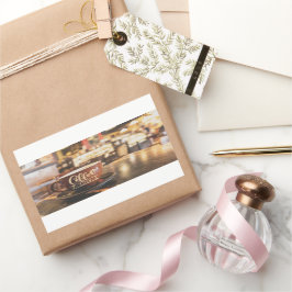 Pegatina Rectangular Encantador Café Time Cafe