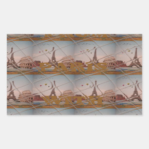 Pegatina Rectangular Encantador Desde París con Amor J'aime París Diseñ