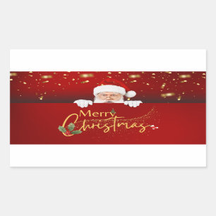 Pegatina Rectangular Encantador Santa Claus Feliz Navidad