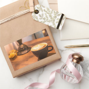 Pegatina Rectangular Encantador tiempo de café