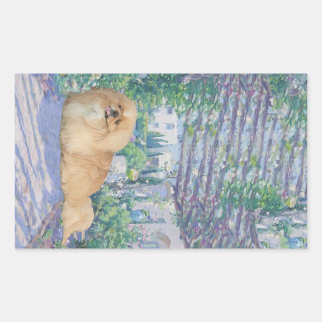 Pegatina Rectangular Encantadora Lavanda (Anverso)