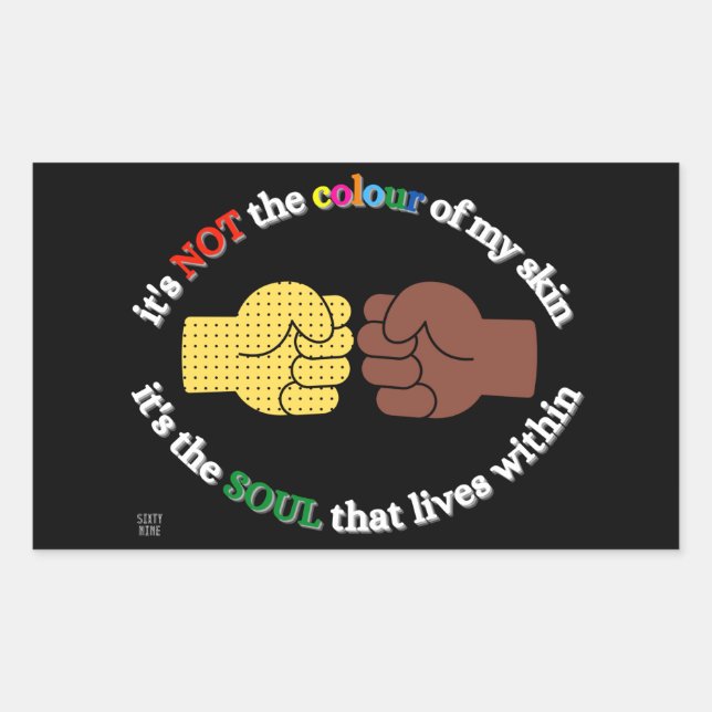 pegatina rectangular "END RACISM" (Anverso)