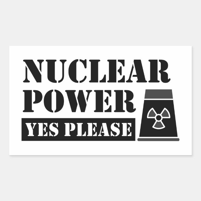 Pegatina Rectangular Energía nuclear Sí Por Favor (Anverso)
