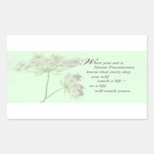 Pegatina Rectangular Enfermera practicante Touch Lives Wildflower