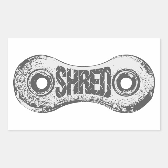 Pegatina Rectangular Enlace de la cadena de motocicleta Shred (Anverso)
