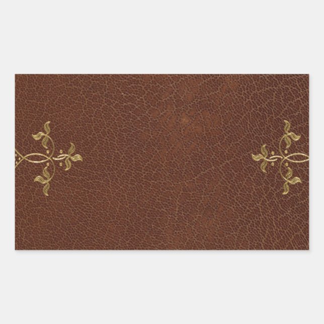Pegatina Rectangular enlace de libro antiguo (Anverso)