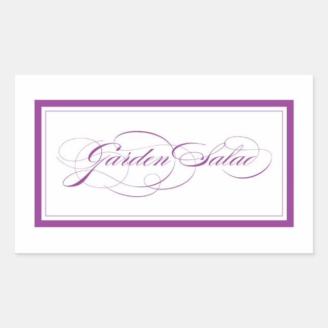 Pegatina Rectangular ensalada personalizado-jardín (Anverso)