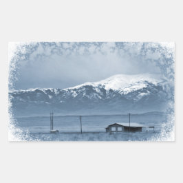 Pegatina Rectangular Entrada de nieve (Navidades)