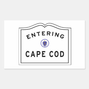 Pegatina Rectangular Entrando al Rótulo Cape Cod Massachusetts Bienveni