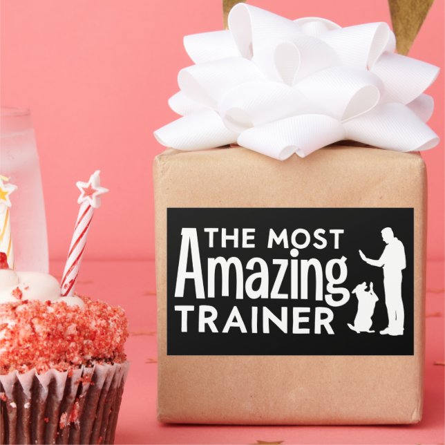 Pegatina Rectangular Entrenador de Perros Los Regalos Más Increíbles De (Fiesta)