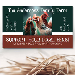 Pegatina Rectangular Envase de cartón de huevo Graciosa Cita Personaliz