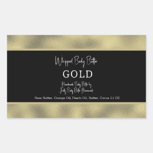 Pegatina Rectangular Envase de marca Baño de oro de papel de aluminio f