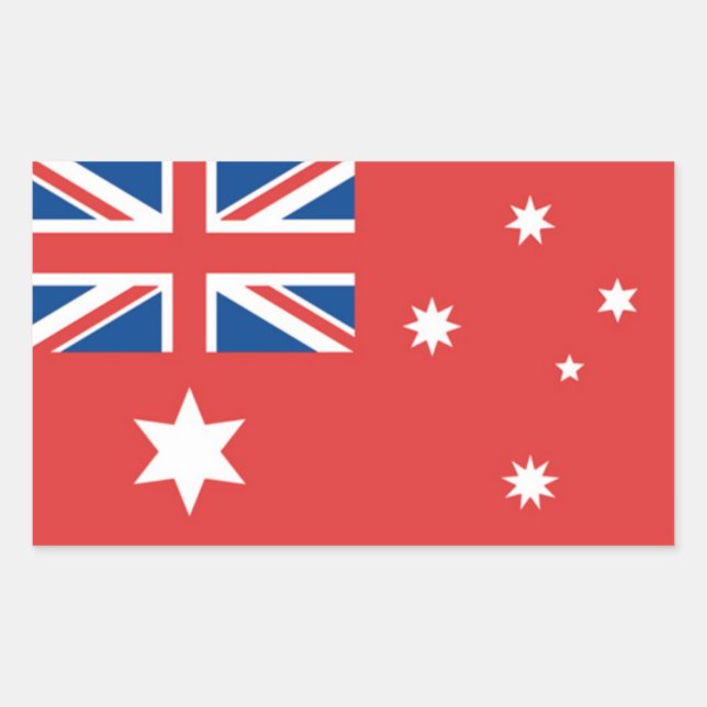 Pegatina Rectangular Envase rojo australiano (Anverso)
