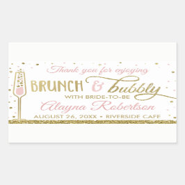 Pegatina Rectangular Envoltura de botellas de brunch y bubbly, Purpurin