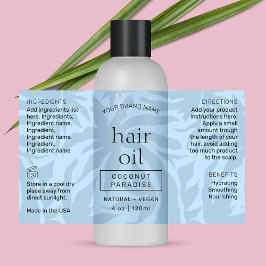 Pegatina Rectangular Envoltura de frasco de 4 OZ azul claro moderno alr