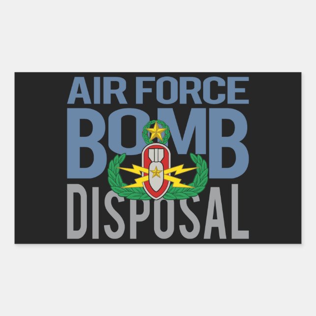 Pegatina Rectangular EOD maestro de la fuerza aérea (Anverso)