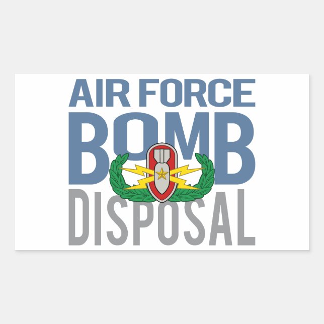 Pegatina Rectangular EOD Senior de la Fuerza Aérea (Anverso)