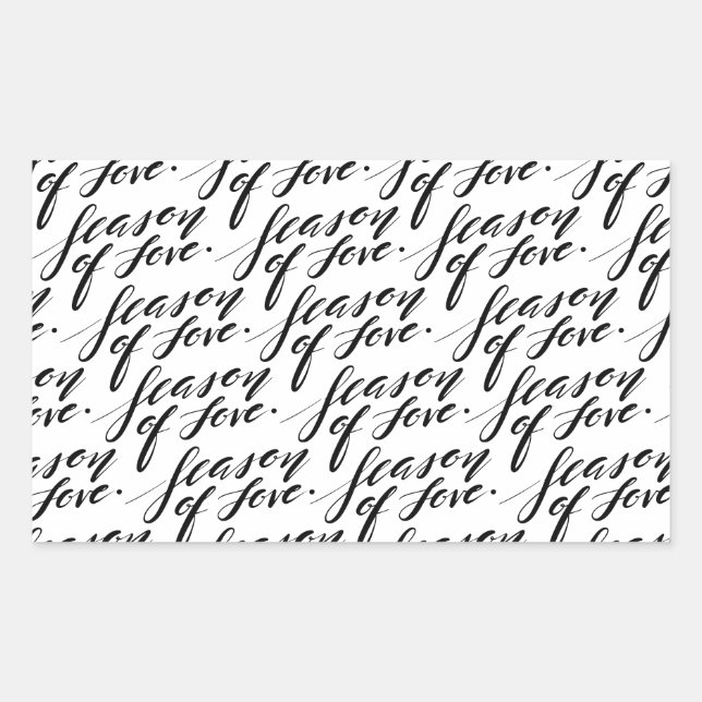 Pegatina Rectangular época de escritura a mano de amor (Anverso)