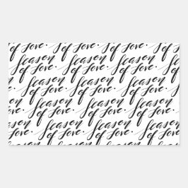 Pegatina Rectangular época de escritura a mano de amor