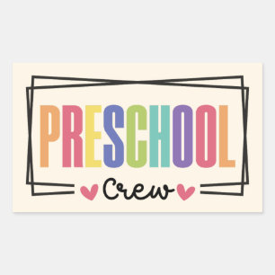Pegatina Rectangular Equipo de Preescolar