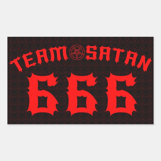 Pegatina Rectangular Equipo Satan 666 (Anverso)