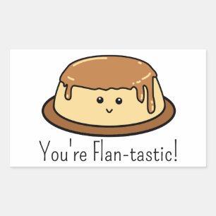 Pegatina Rectangular Eres un bollo de comida flan-tastic