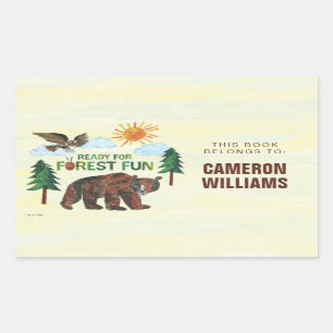 Pegatina Rectangular Eric Carle Listo para diversión forestal
