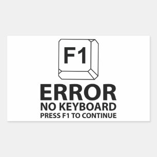 Pegatina Rectangular Error No Keyboard Presione F1 Para Continuar