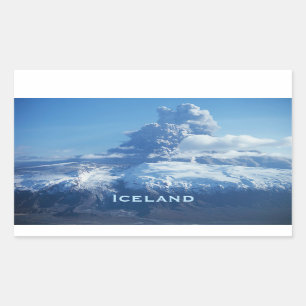 Pegatina Rectangular Erupción del volcán islandés