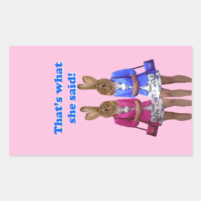 Pegatina Rectangular Es gracioso que eso es lo que dijo en el texto (Anverso)