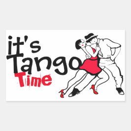 Pegatina Rectangular Es hora del tango