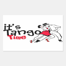 Pegatina Rectangular Es hora del tango