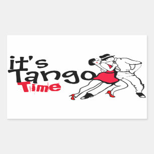 Pegatina Rectangular Es hora del tango