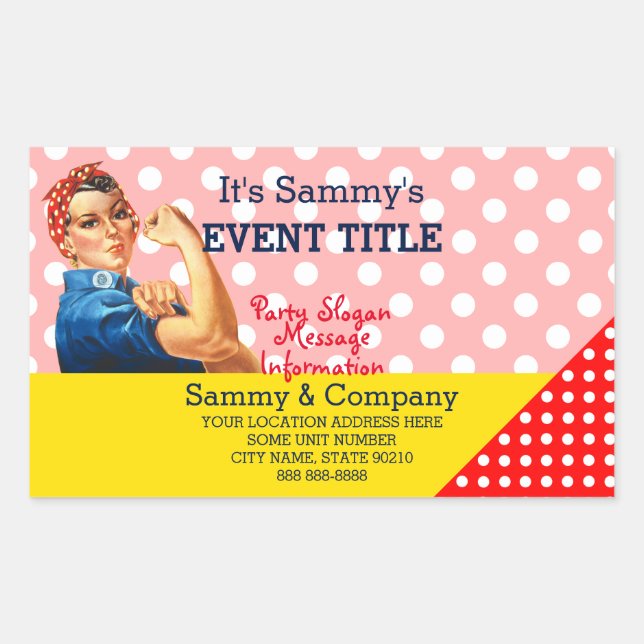 Pegatina Rectangular Es tu suministro personalizado de Fiesta Rosie (Anverso)