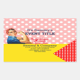 Pegatina Rectangular Es tu suministro personalizado de Fiesta Rosie