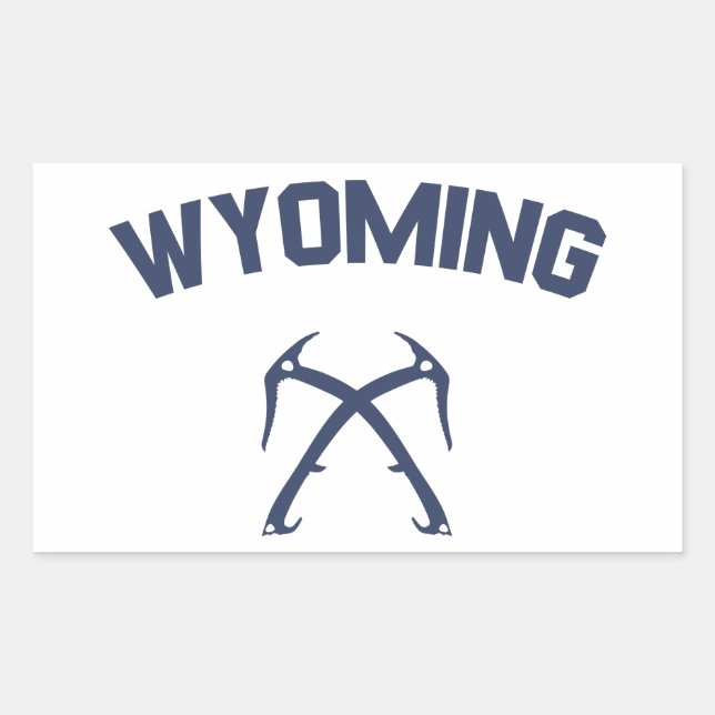 Pegatina Rectangular Escalada de hielo Wyoming (Anverso)