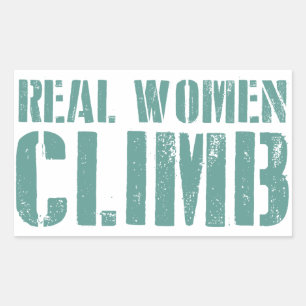 Pegatina Rectangular Escalada de mujeres reales