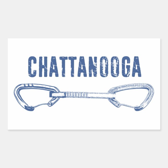 Pegatina Rectangular Escalada rápida de Chattanooga (Anverso)